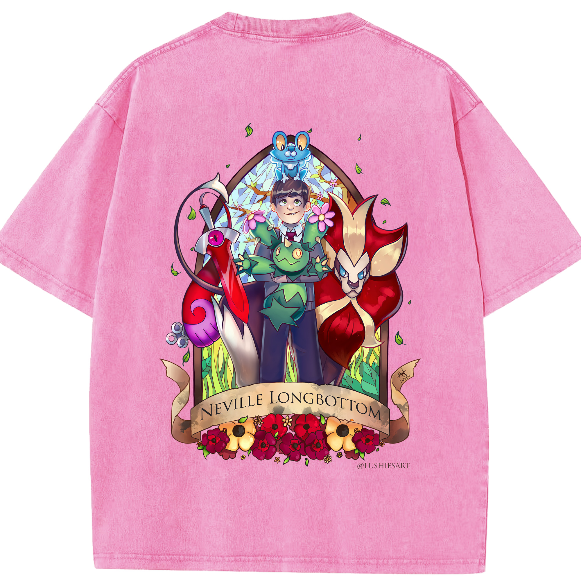 （画像用） Harry Potter ハリー・ポッターシリーズ 綿100% ヴィンテージ風 半袖Tシャツ（背面プリント）